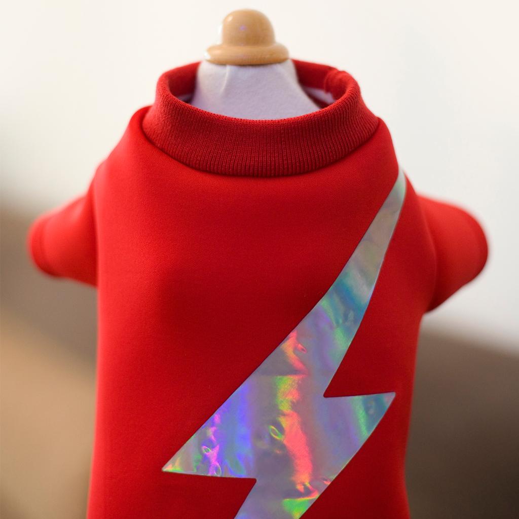 Pet Dog Winter Clothes Apparel Puppy Warm Hoodie Lightning Costume L Red