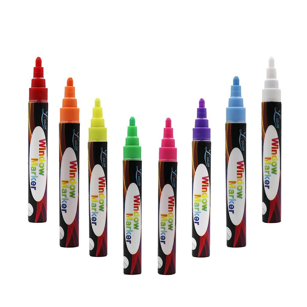 6mm Highlighter Fluorescent Microfiber Tip Liquid Chalk Marker Pen 8 Colors
