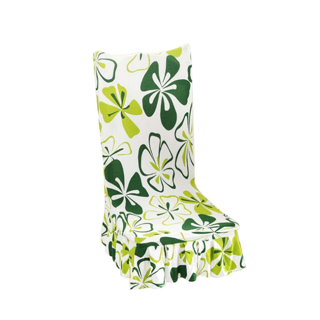 Stretch Spandex Dining Room Chair Cover Slipcover Stool Protector Green Leaf