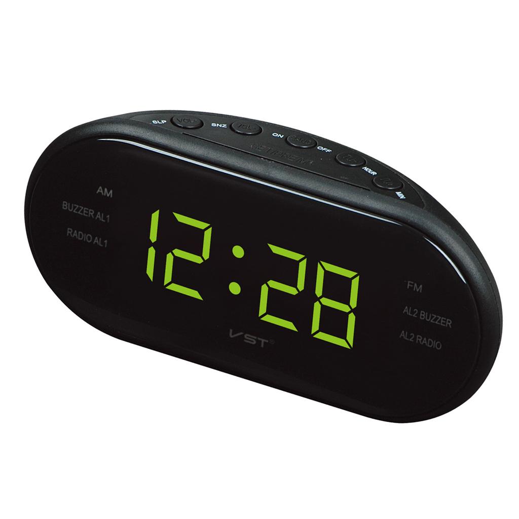 Digital LED Display Clock AM FM Radio Alarm Clock With Dual Alarm EU Yellow