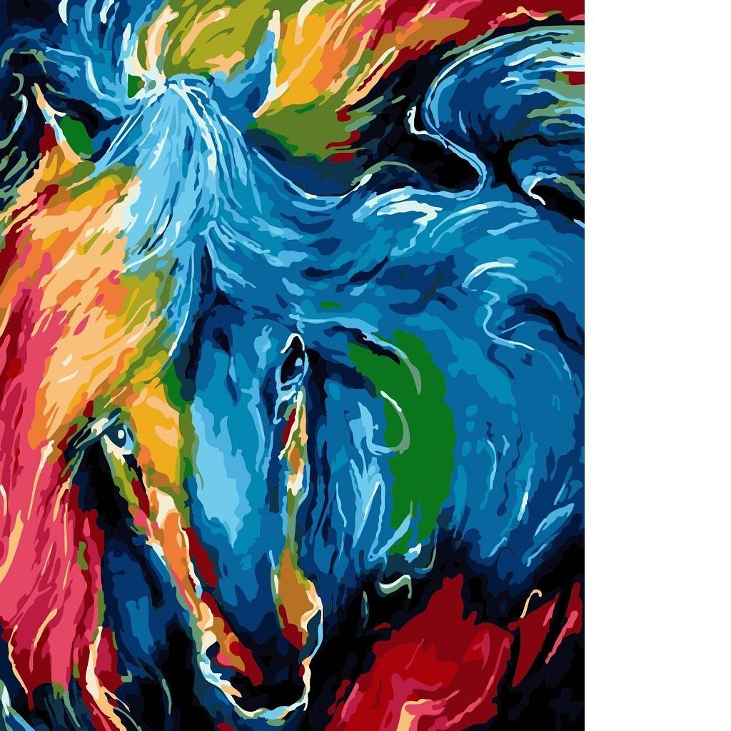 Oil Painting on Canvas Paint by Number Kits Abstract Horse