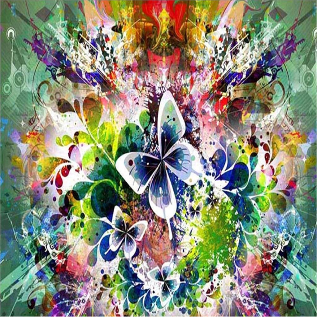 DIY 5D Diamond Embroidery Painting paint Cross Stitch Kit Butterfly Flower