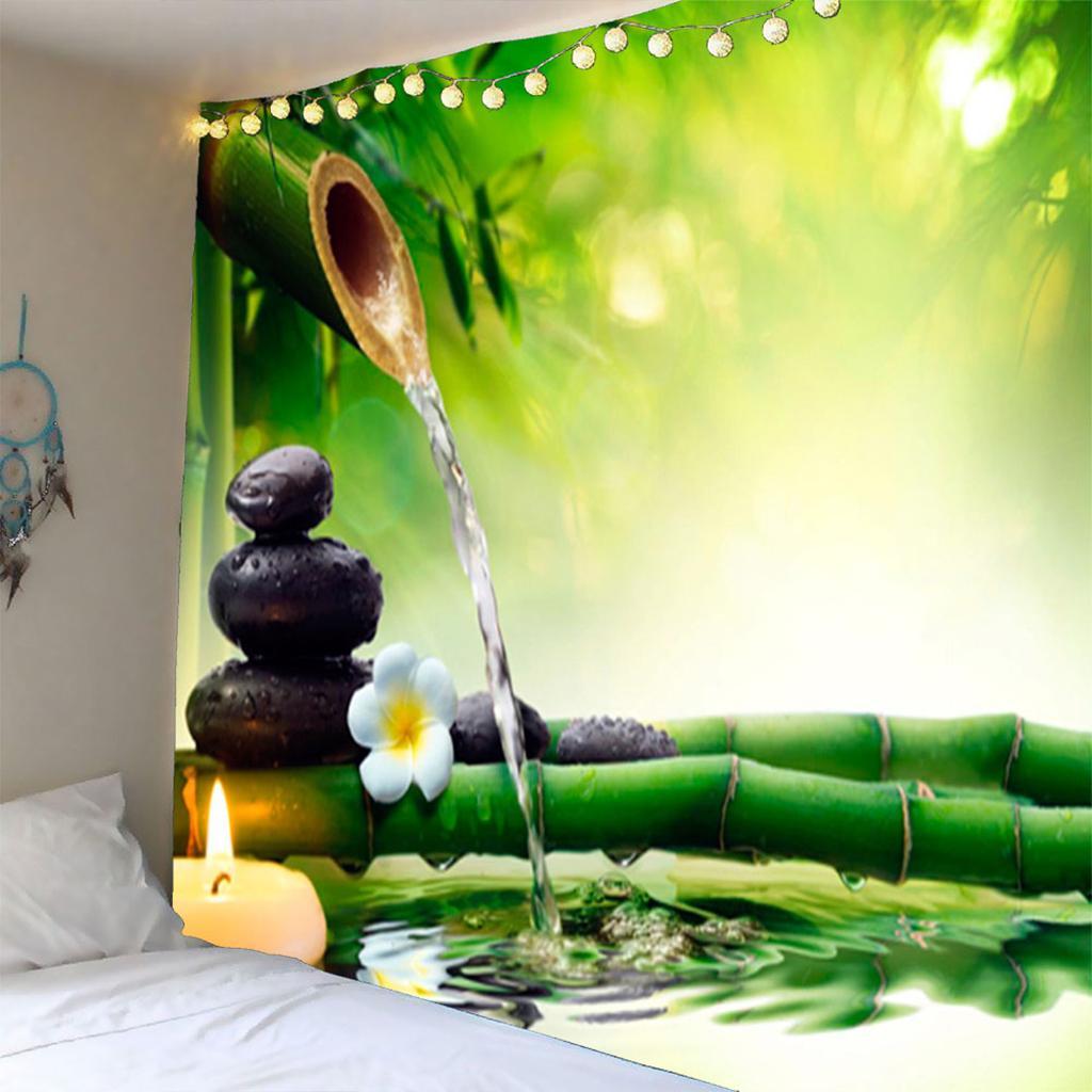 3D Waterproof Tapestry-Landscape Series Bamboo Waterdrop Decor 180x180cm