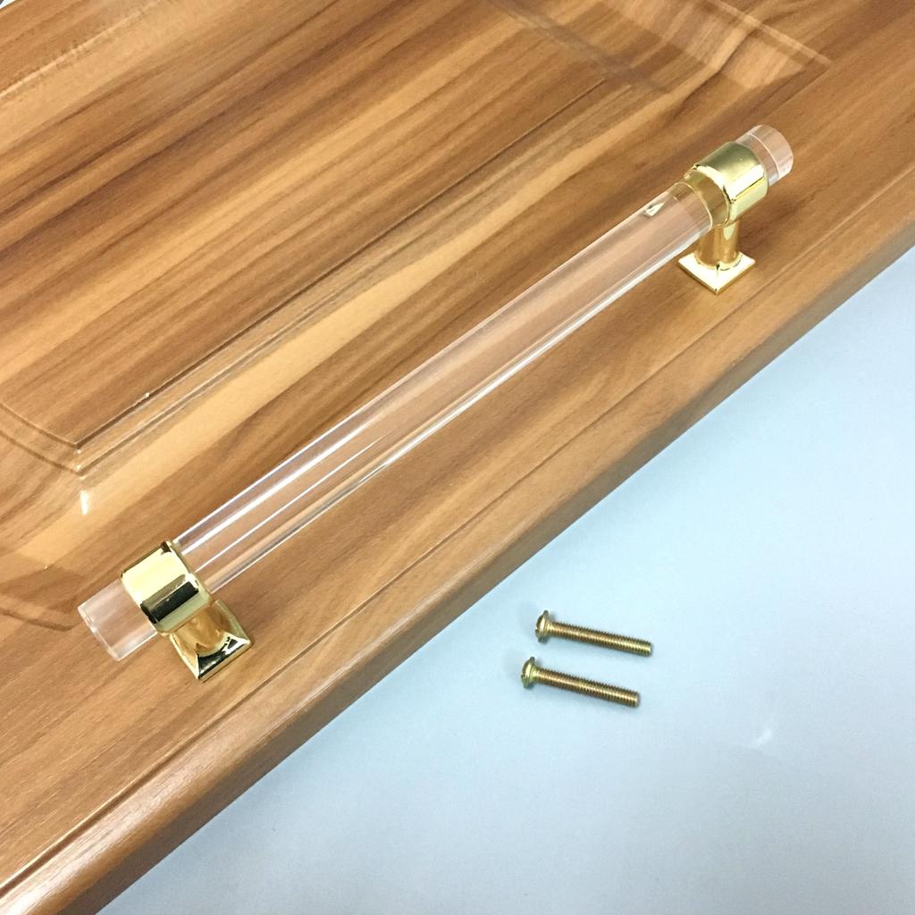 Acrylic Door Pull Knob Drawer Cabinet Cupboard Handle Hardware Gold 190mm