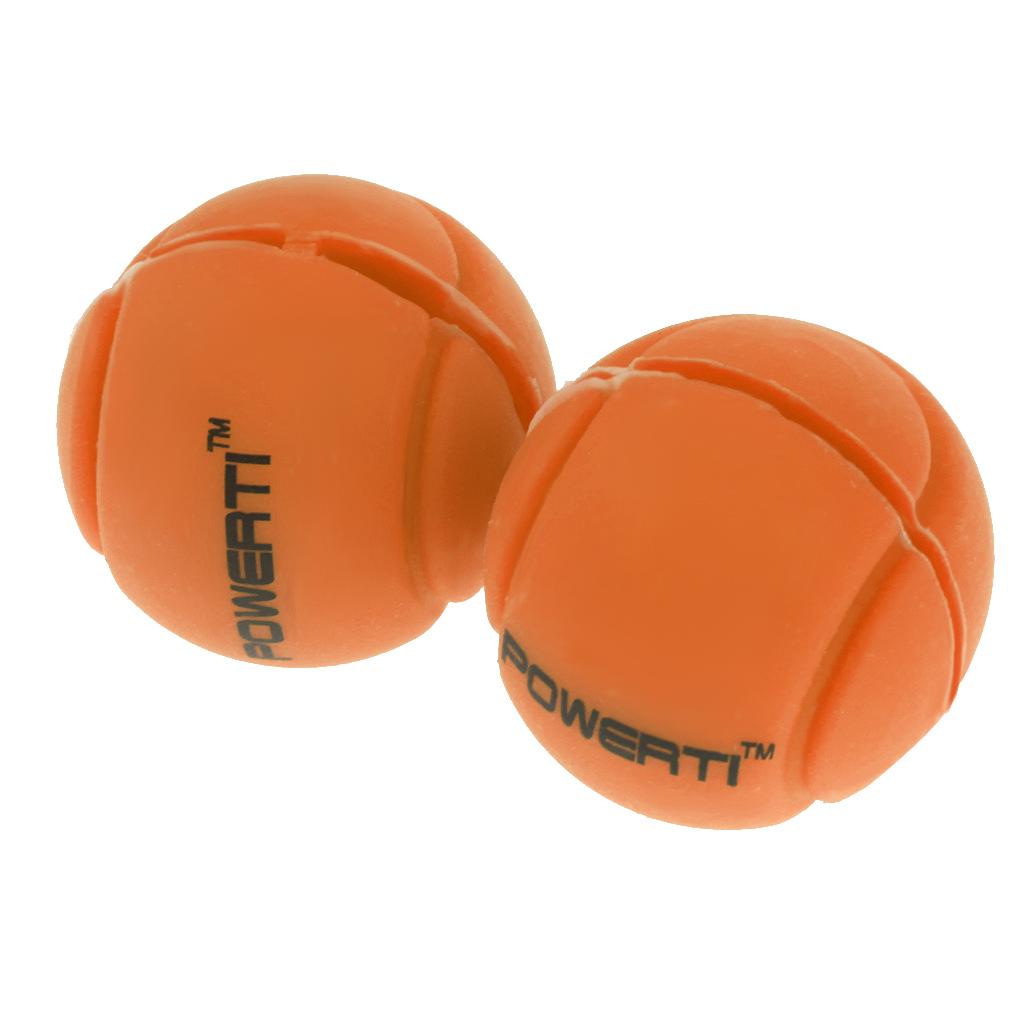 2 Piece Ball Tennis Squash Racquet Vibration Dampeners Shock Absorber Orange