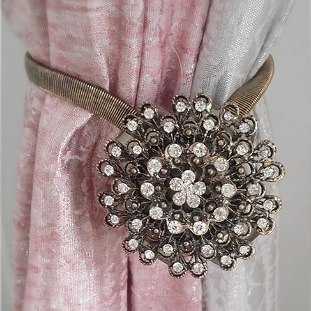 Adjustable Magnetic Curtain Clip Flower Curtain Drape Tiebacks Buckle Bronze