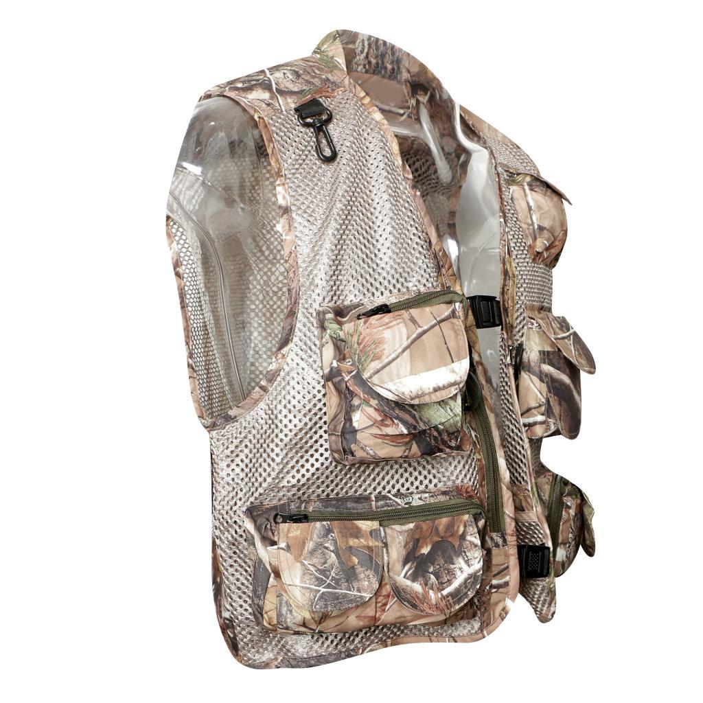 Multi-Pocket Fishing Hunting Mesh Vest Quick-Drying Photography Jacket XXL