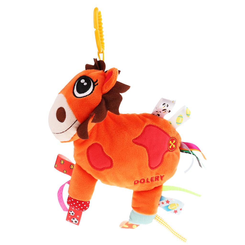 Baby Kids Pram Handbell Stroller Hanging Plush Toys Orange fawn