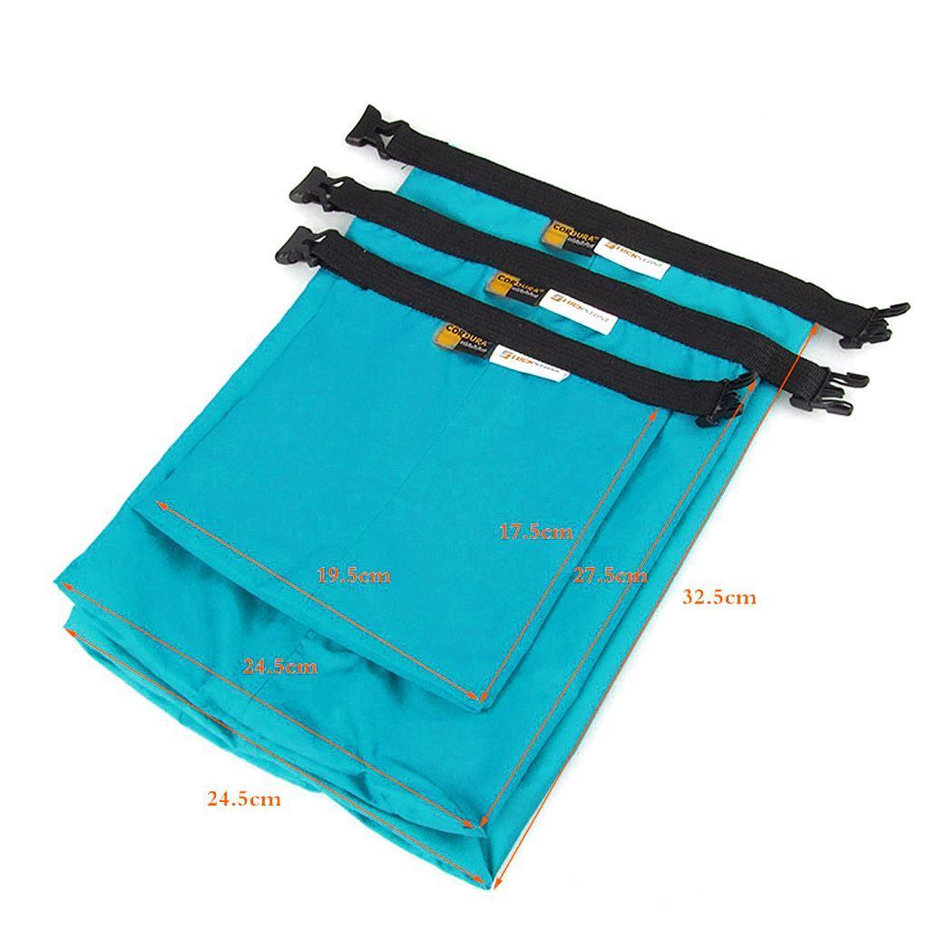 Set of 3 Sizes Waterproof Dry Bag Sack Camping Rafting Kayaking Sky Blue