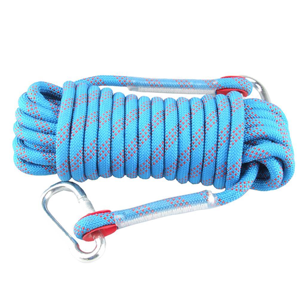 10M Strengthen Polyester Climbing Rope Rappelling Safety Rope - Blue