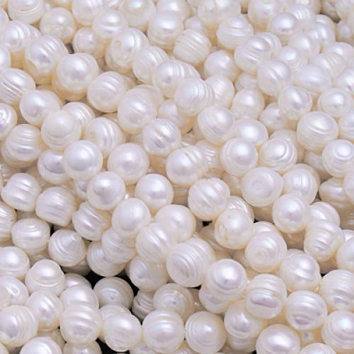 9mm Potato Freshwater Pearl Loose Beads Strand 15 Inch - Beige