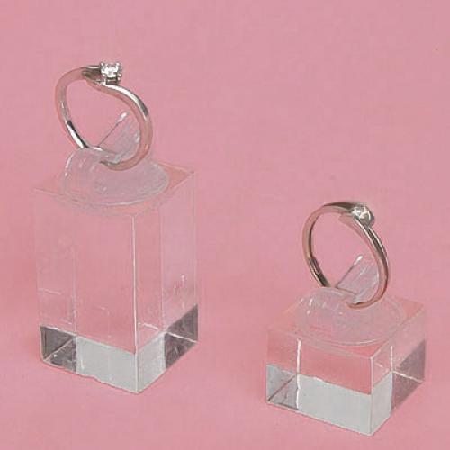 Set of 7 Clear Acrylic Ring Clip Display Stand Jewelry Riser Holder