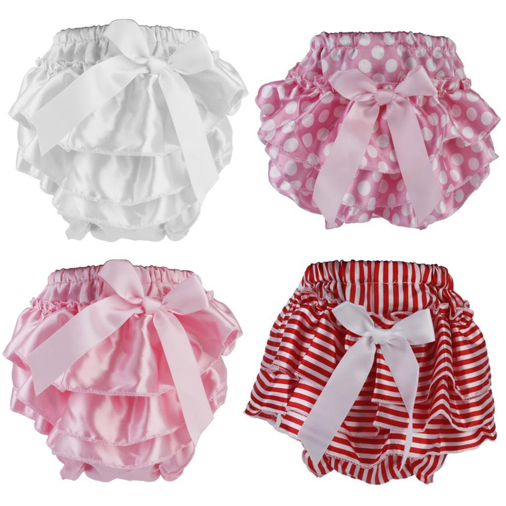 0-6M Baby Girl Kids Toddler Ruffle Pants Nappy Cover Bloomers Pettiskirt Pink