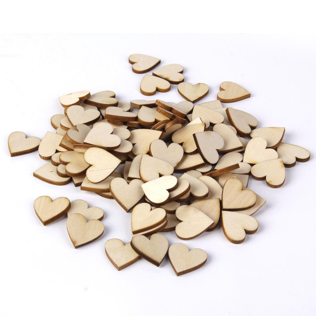 Basswood Blank Peach Heart Embellishments for DIY Crafts 20mm 100pcs   