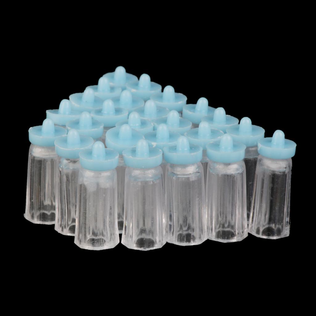 Plastic Mini Baby Milk BottlesBaby Shower Favors 24PCS Blue