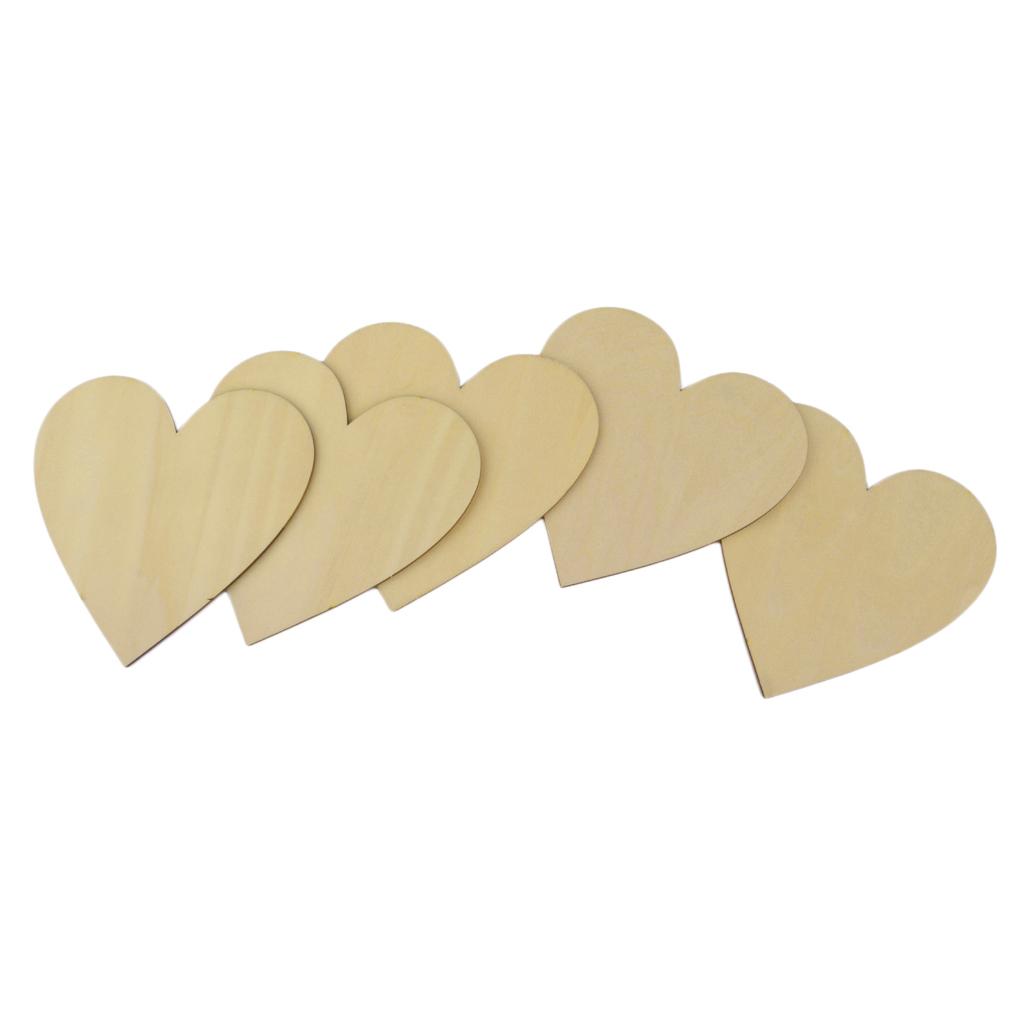 Wooden Blank Heart Embellishments for DIY Crafts 120 x 3mm 5pcs 