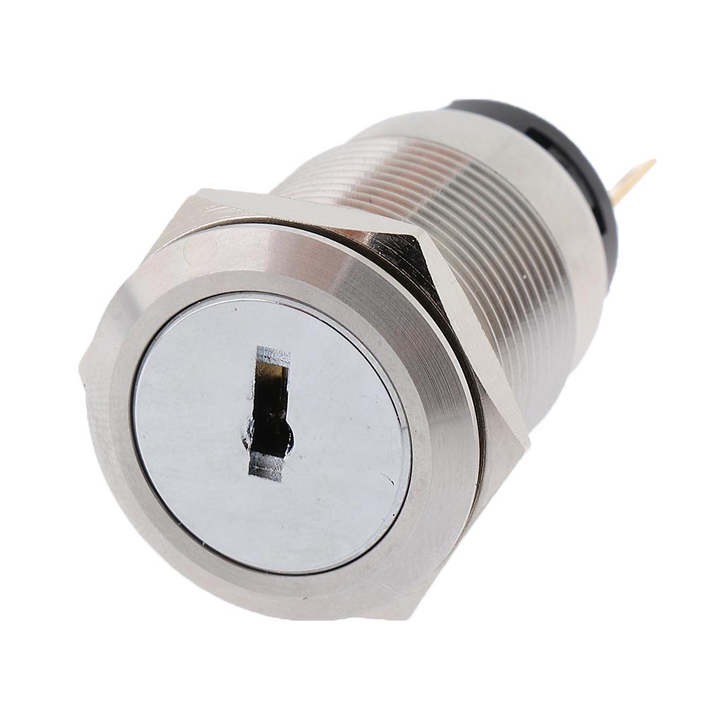  19mm Two Tranches key Rotary Control SPDT Latching Pushbutton Switch 