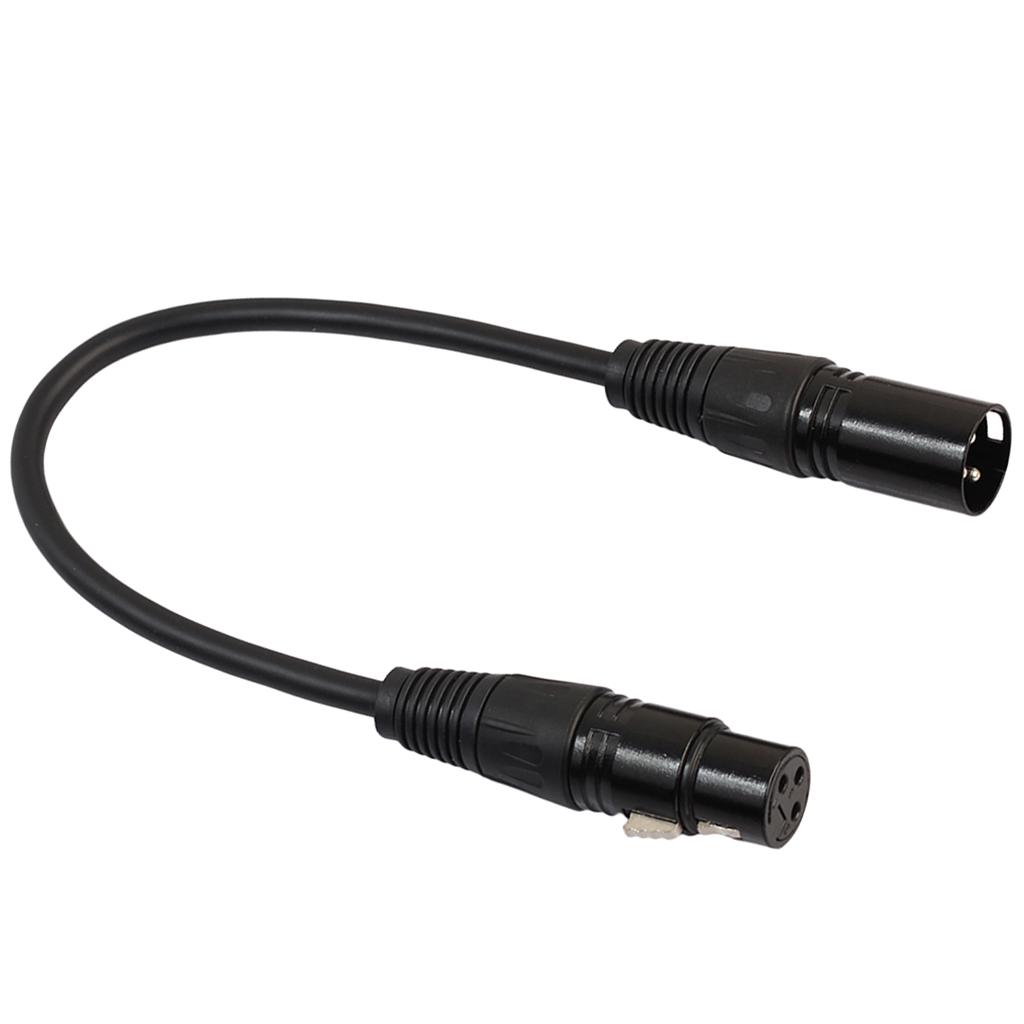 Microphone Lead / Mic Cable / XLR Patch Lead Male to Female Plugs 1ft Black