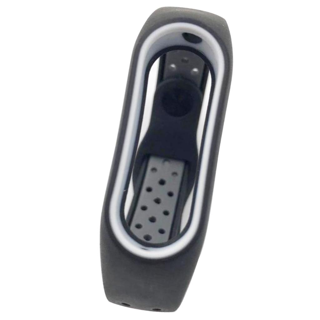 Silicone Wrist Strap Wristband Bracelet for Xiaomi Mi Band2 grey and black