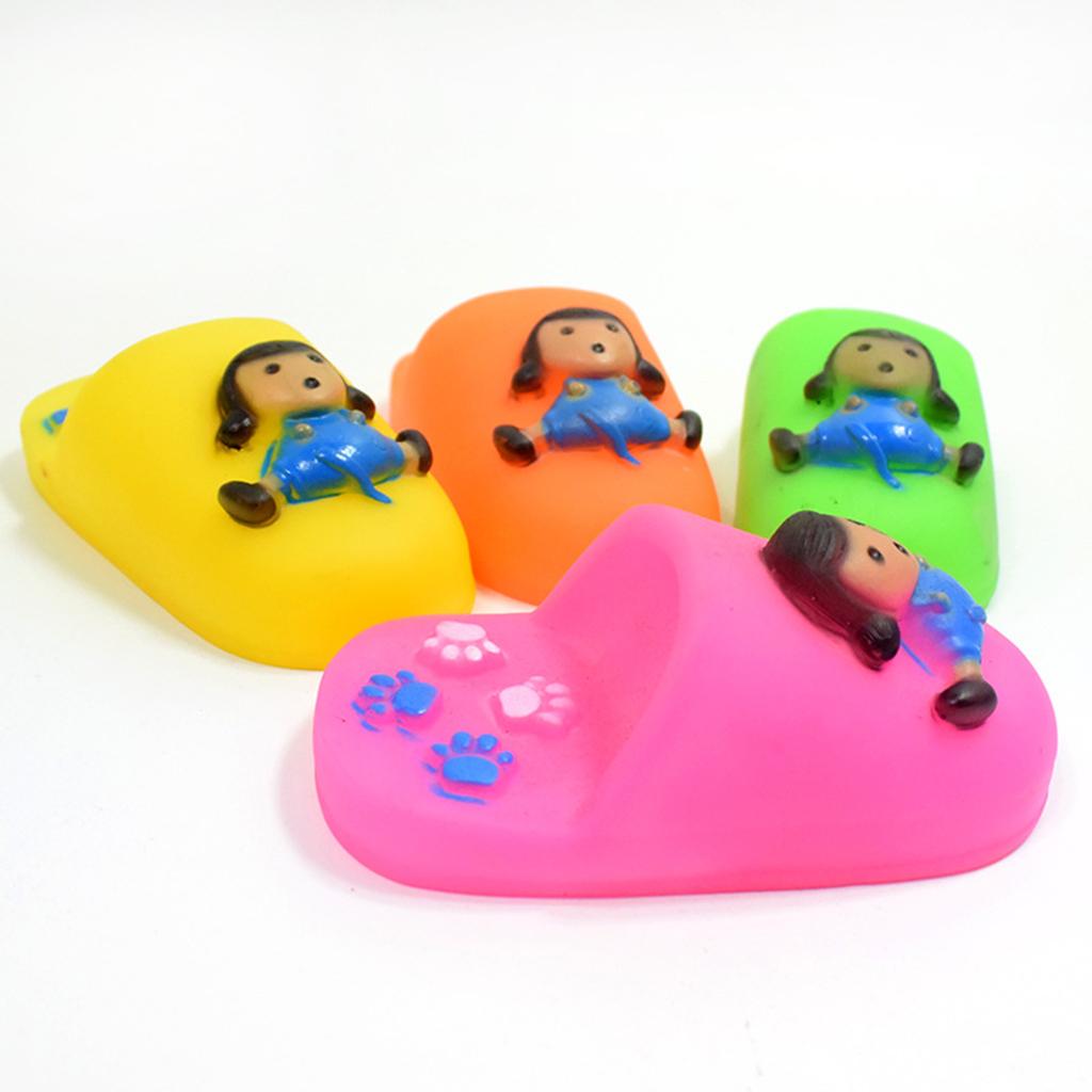 1pc Pet Dog Shoes Shape Chew Fetch Play Sound Toy Squeaker Random Color
