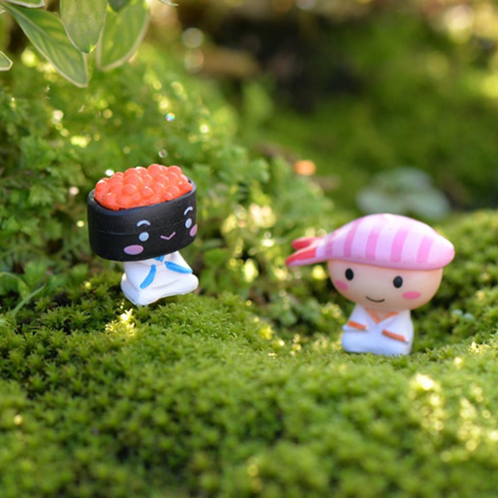 10xMiniature Dollhouse Garden Micro Landscape Bonsai Decor Sushi Baby Black