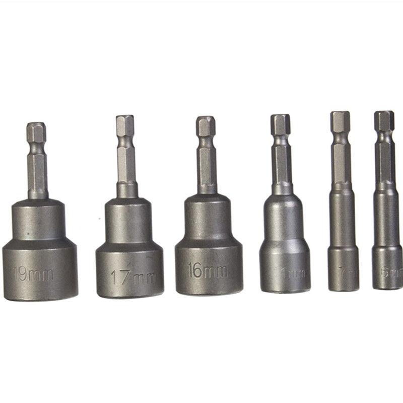 1/4" 14mm Drill Bit Socket Magnetic Nut Driver Set Adapter Hex Shank Tool