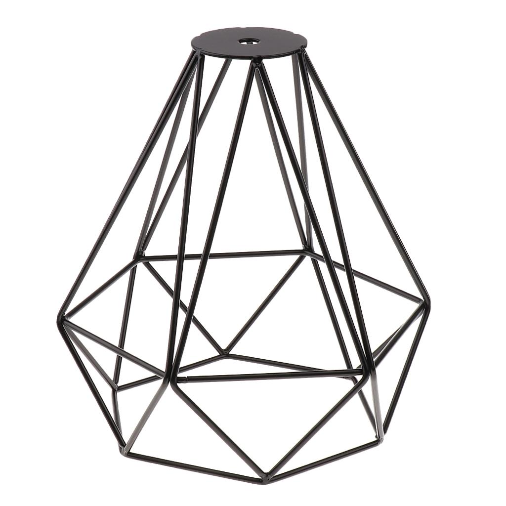 Vintage Metal Diamond Loft Pendant Ceiling Light Lamp Bulb Cage Decor Black