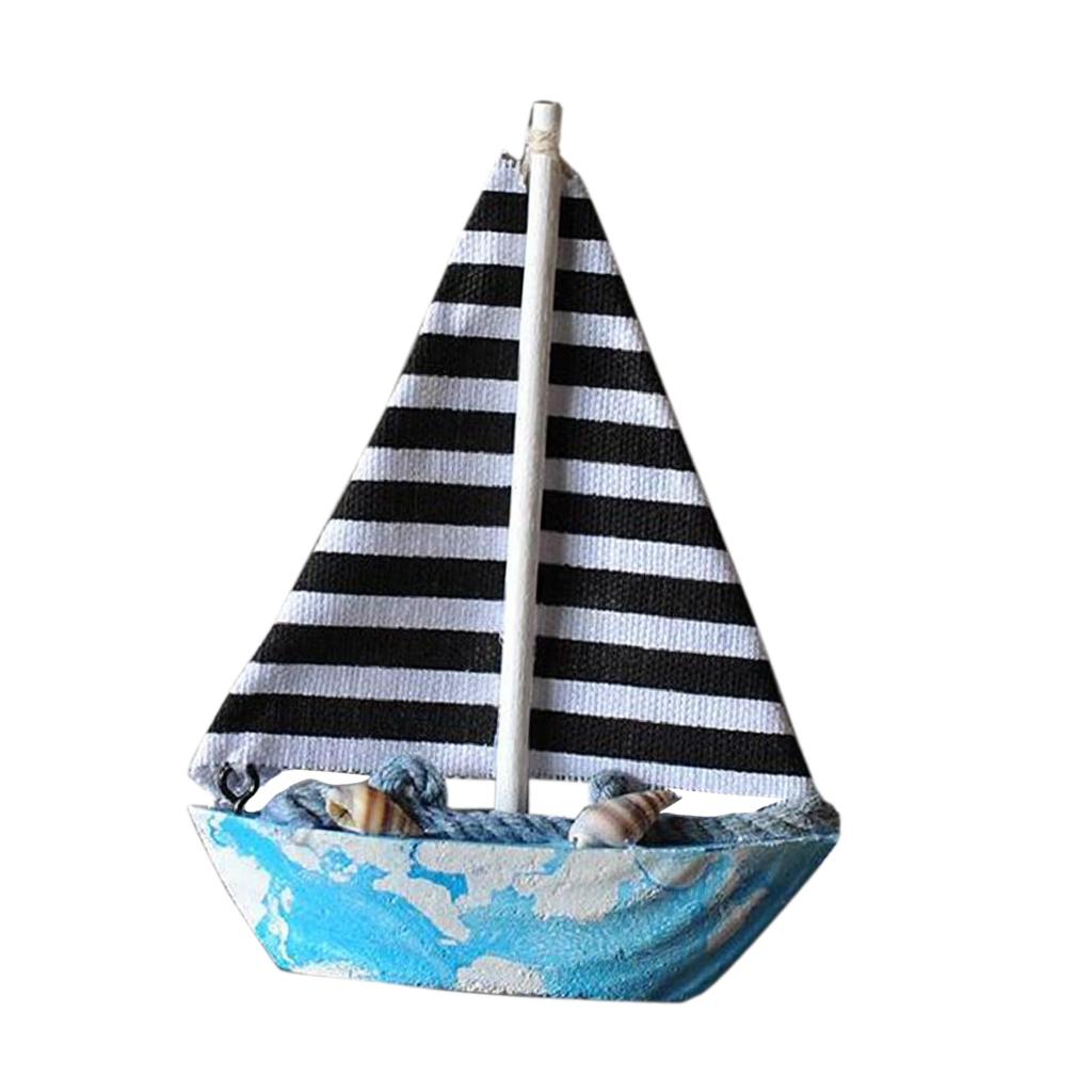 Mediterranean Nautical Tropical Sailing Ornament Decor White Black Stripe