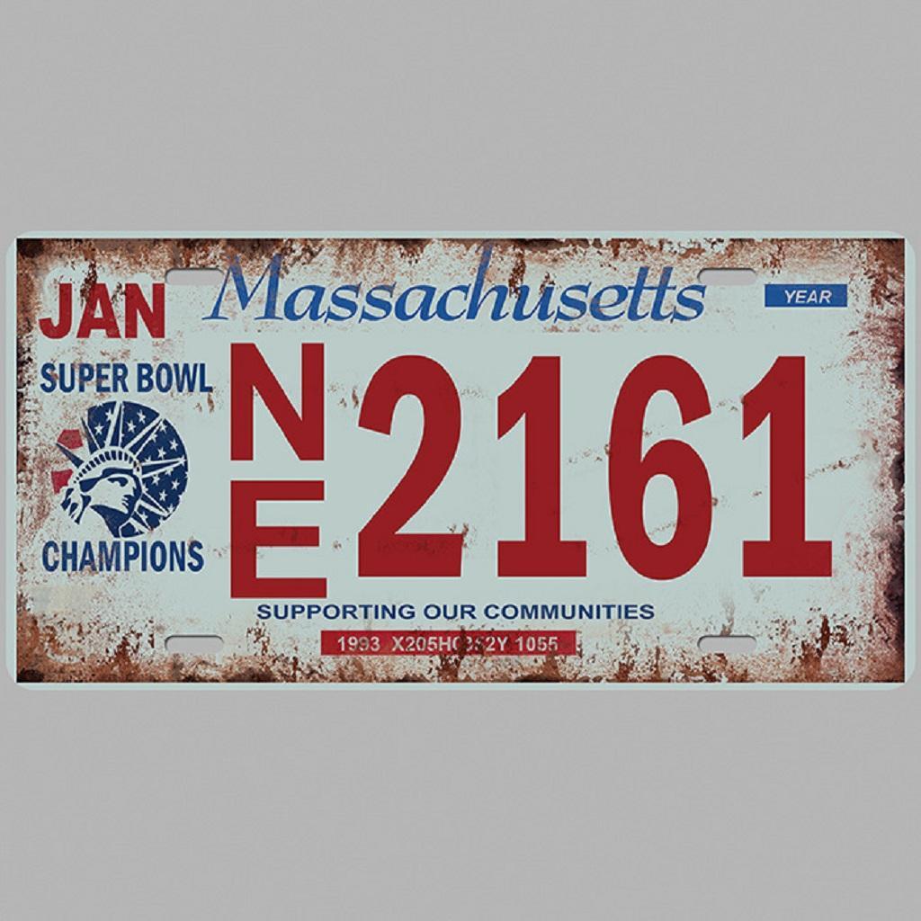 Iron painting  metal tin sign Massachusetts