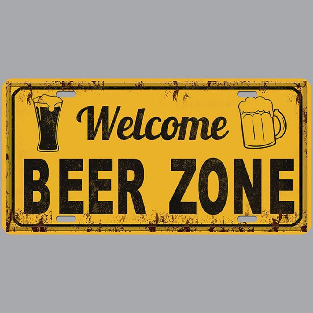 Metal Tin Sign Poster Plaque Bar Pub Garage Wall Decor Beer Zone