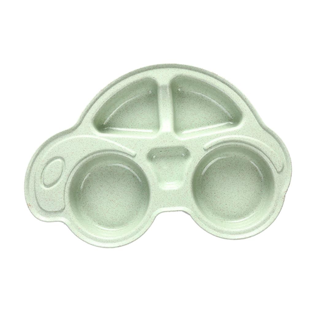 Cute Car Shaped Meal Tray Food Fruit Plate for Baby Toddler Children's Green