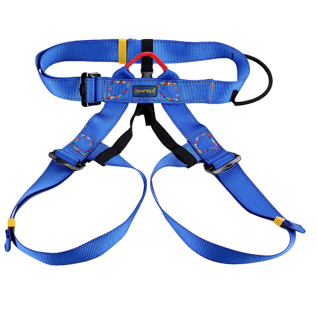 Outdoor Rock Climbing Mountaineering Rappelling Safety Belt Harness - blue