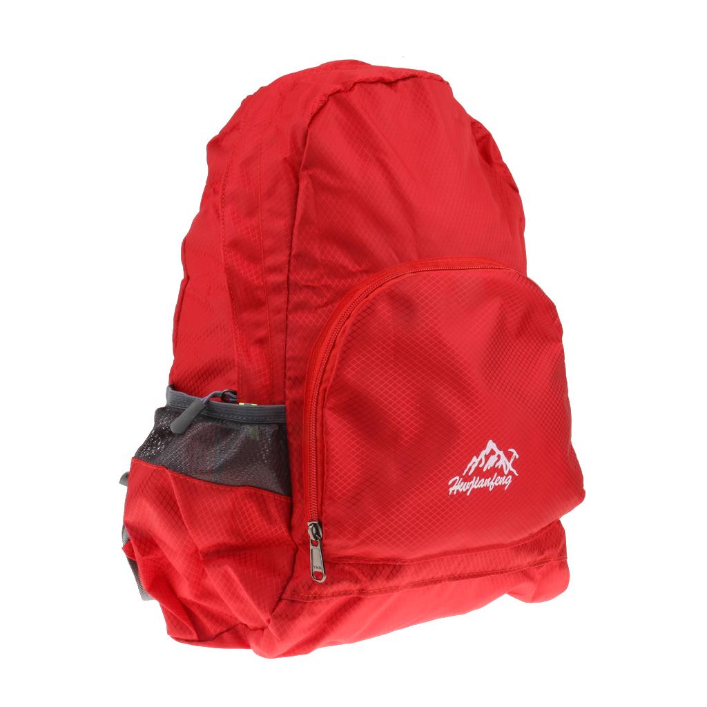 Unisex Foldable Ultra Lightweight Backpack Hiking Camping Rucksack 20L Red