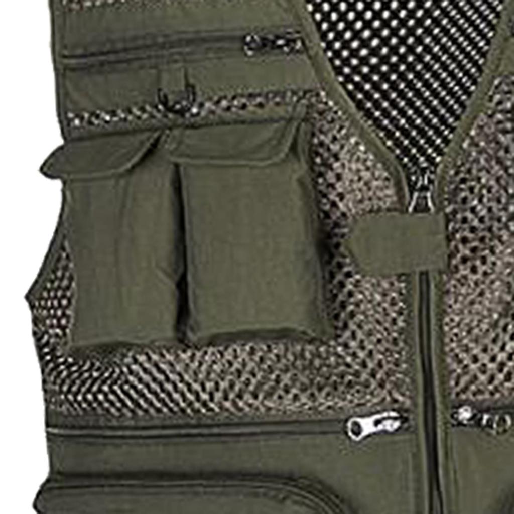 Multi Pocket Photography Fishing Mesh Vest Outdoor Hunting Travel Jacket L