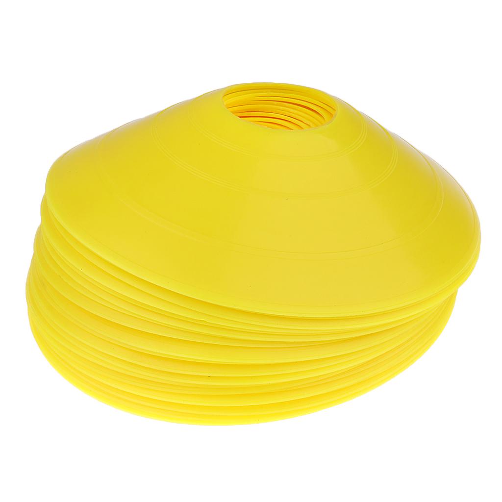 25 Pieces Soccer Mini Disc Cones Boundary Marker Agility Training Aid Yellow