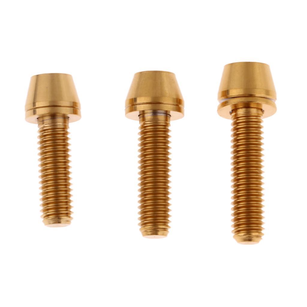 Pack 2 M5x16//18//20mm Titanium Alloy Tapered Head Bolt Screw for Bike Cycling