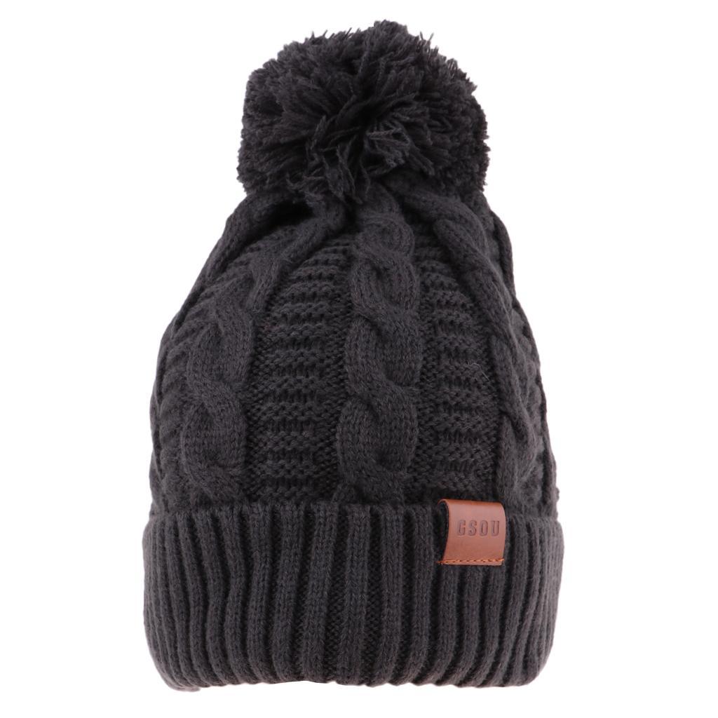 Winter Knit Beanie Pom Pom Hat Soft Warm Windproof Skateboard Comfortable Cap