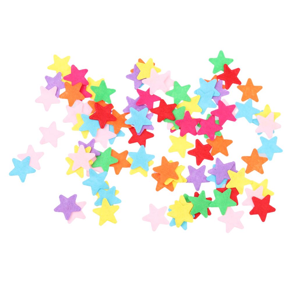 3 Shapes 300pcs Felt Flowers Star Butterfly Fabric Embellishments DIY Craft