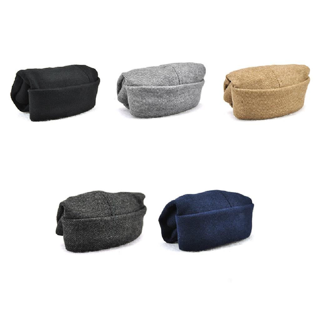 Men Women Skullcap Beanie Worker Sailorcap Rolled Cuff Retro Brimless Hat