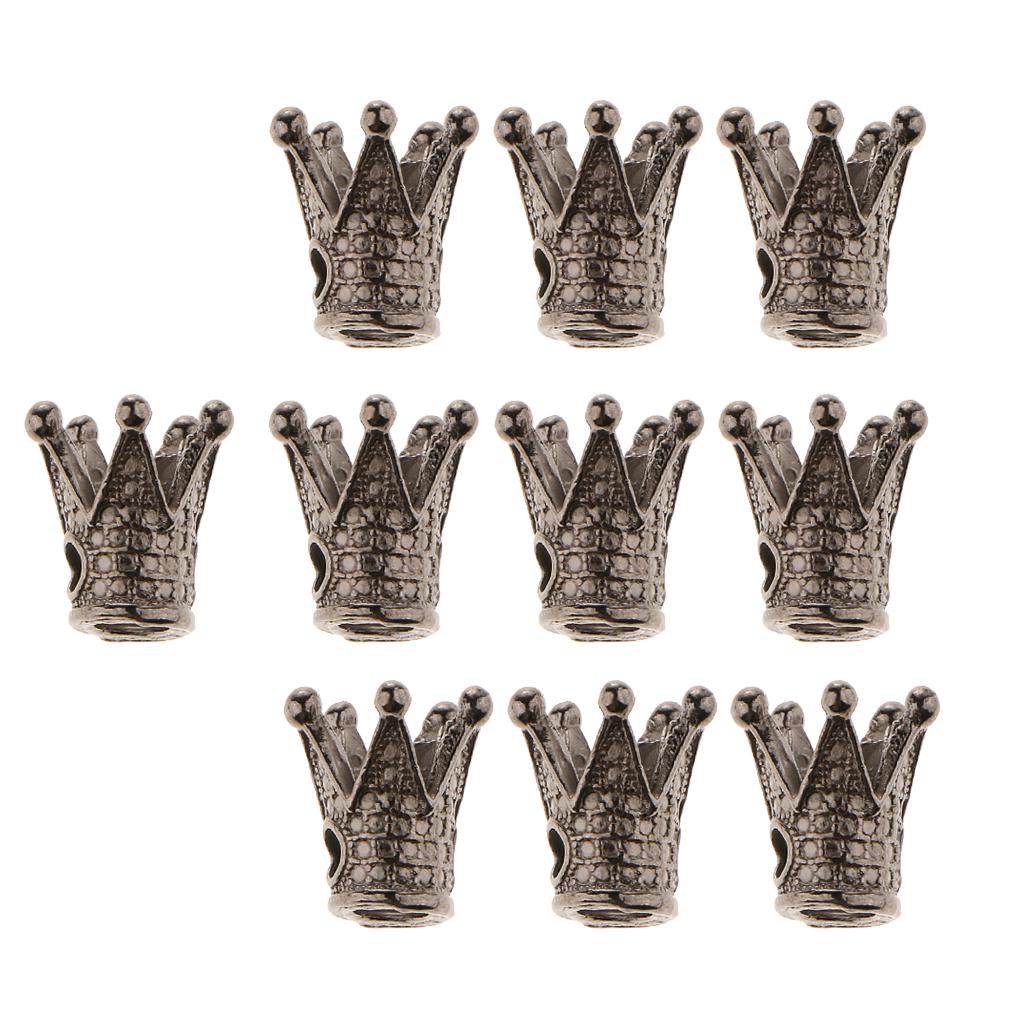 10 Pieces Crown Shape Spacer Beads Jewelry Charms Connector Silver copper