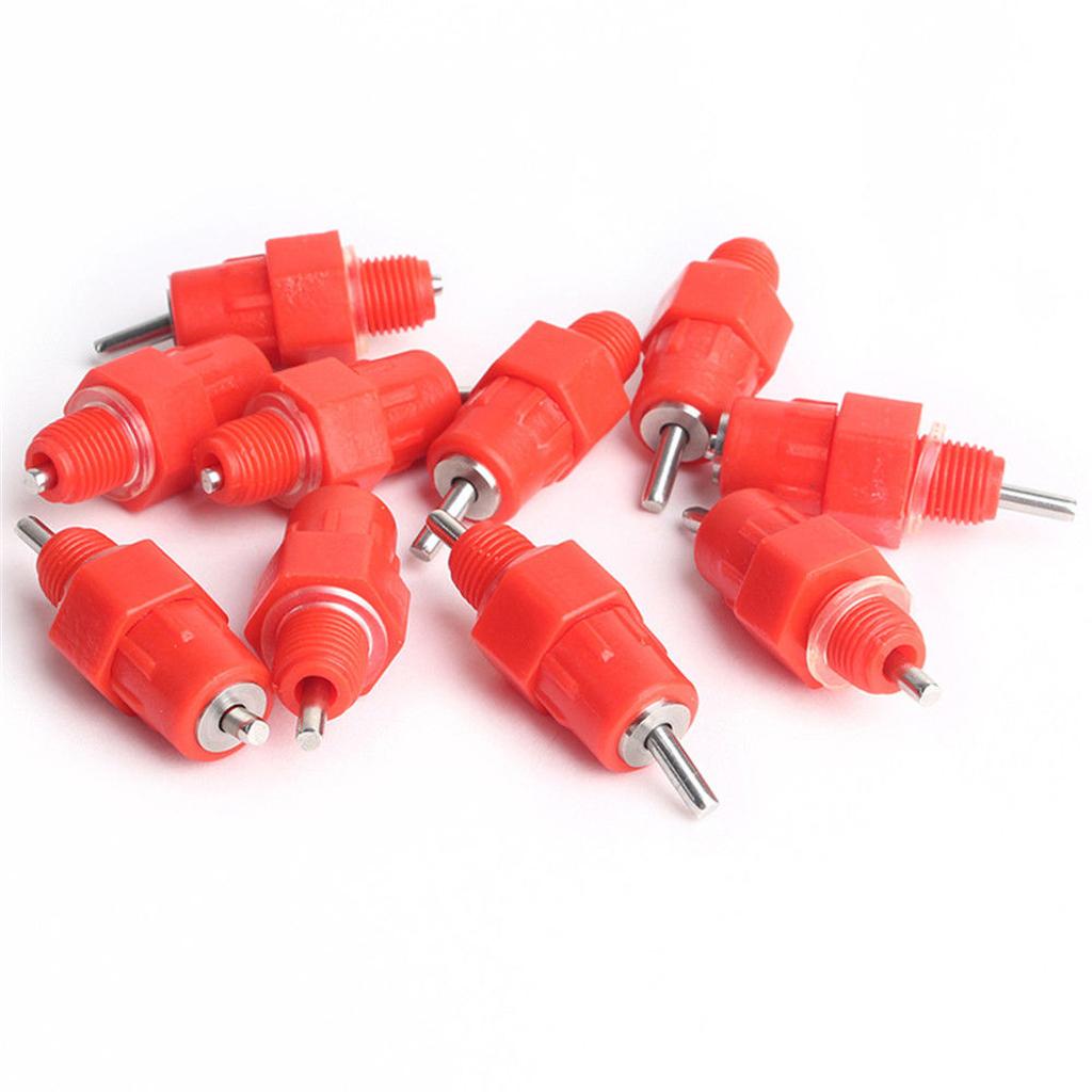 40 Pieces Water Nipple Drinker Screw In Poultry Chicken Hen Duck Drinker