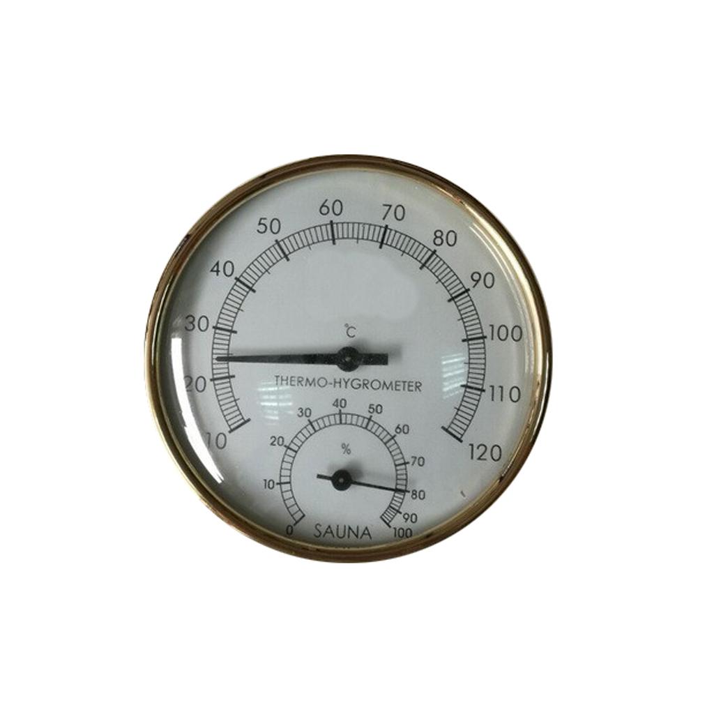 Metal Sauna Hygrothermograph Thermometer Hygrometer Sauna Room Accessory