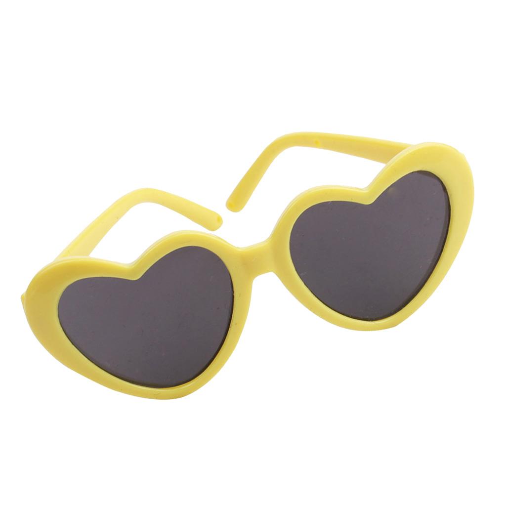 Pair of Eyewear Heart Frames  Glasses for 18inch American Doll Yellow