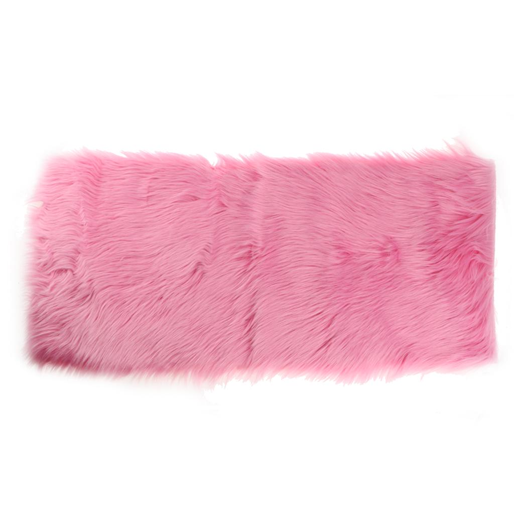 80x50cm Shaggy Sheepskin Rug Soft Non Shed Carpet Rug 5cm Pile Pink