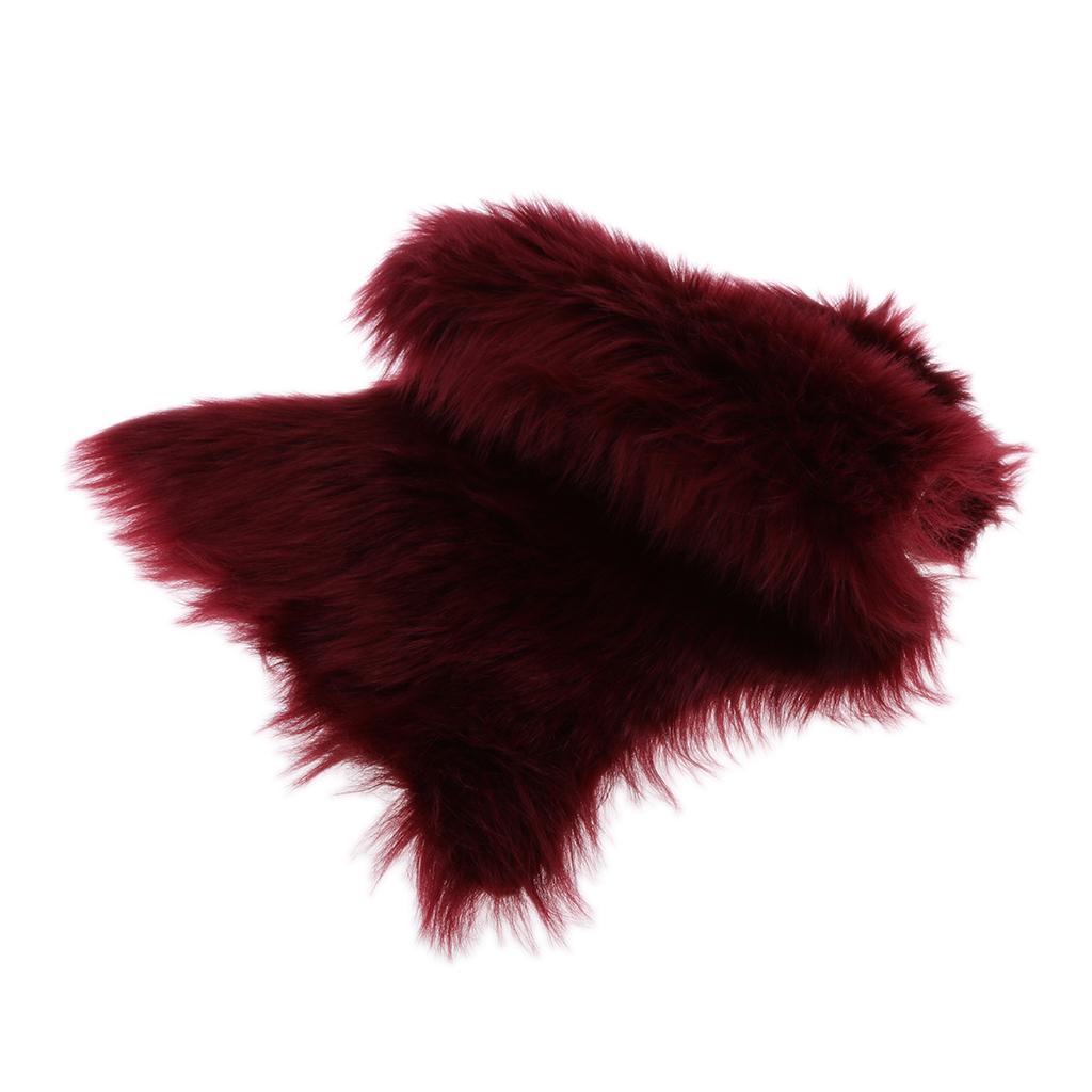 40x60cm Sheepskin Fluffy Skin Faux Fur Fake Rug Mat Rugs Wine Red