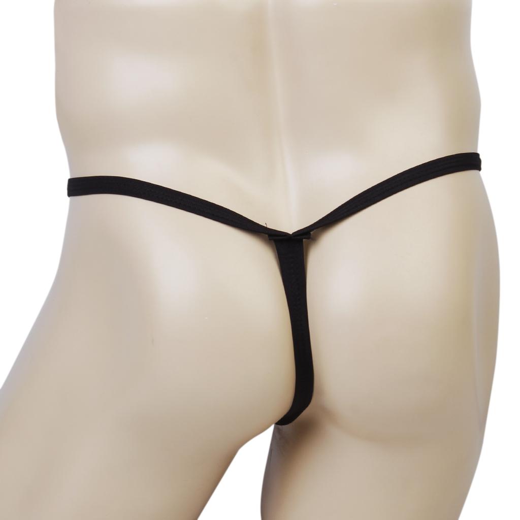 Men Sexy Funny T-back Underwear Black G-string