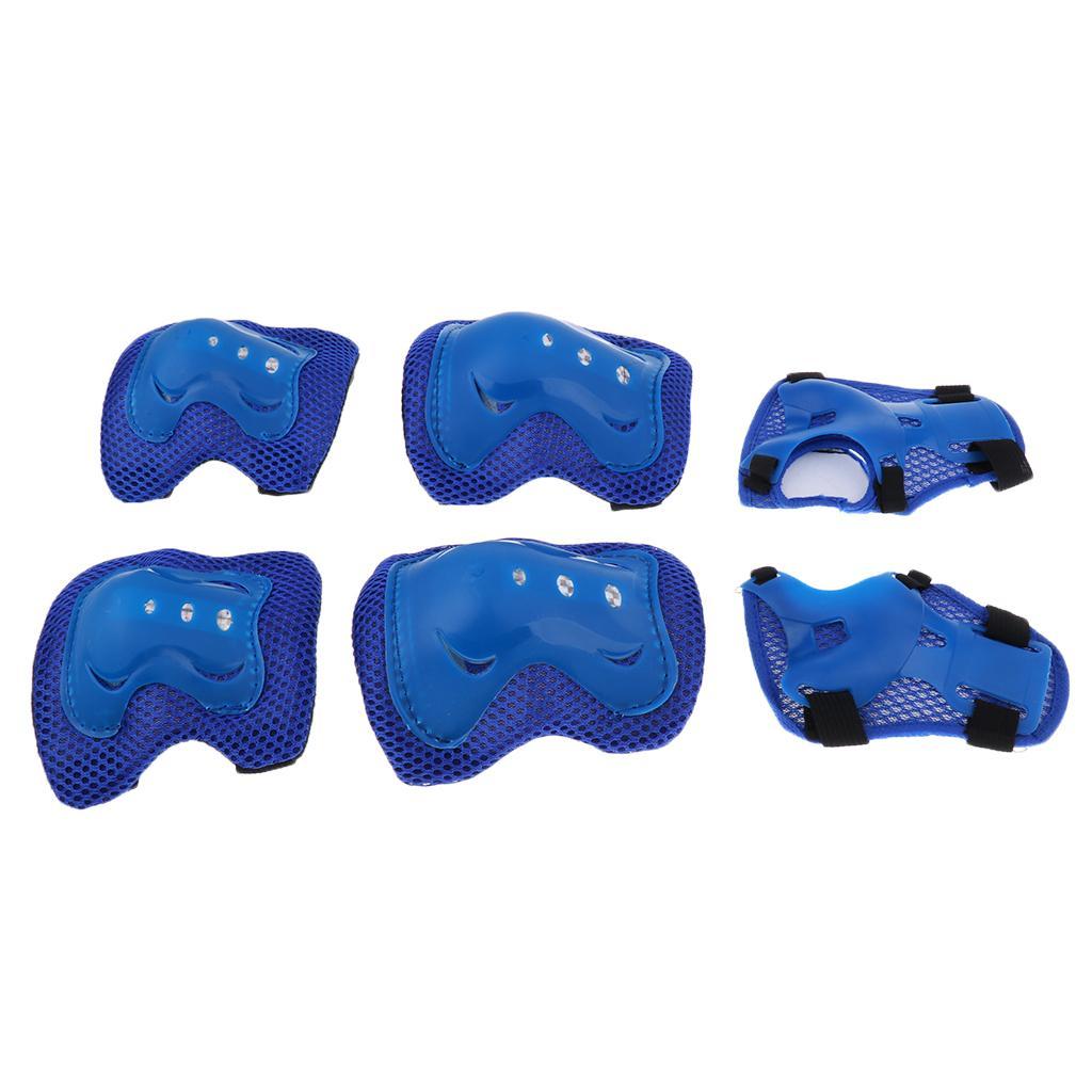 Kid Cycling Roller Skating Knee Elbow Wrist Protective Pads - Blue