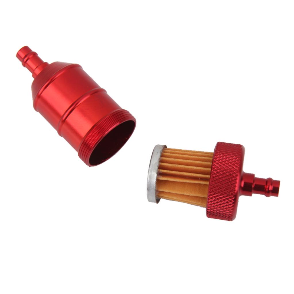 Motorcycle Pit Dirt Bike ATV Quad Inline Fuel Gas Filter 1/4 inch 6mm Red