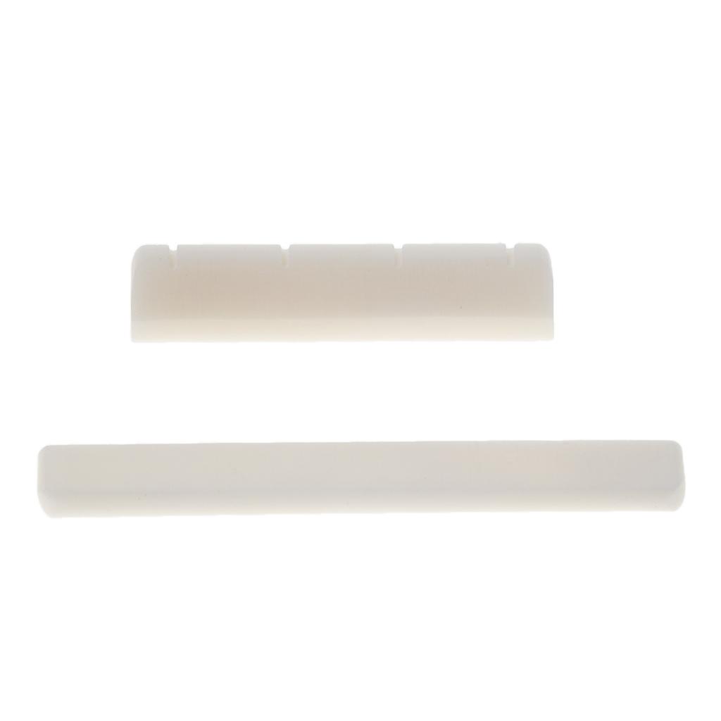Bone Saddle Nut Slotted for Ukulele Guitar