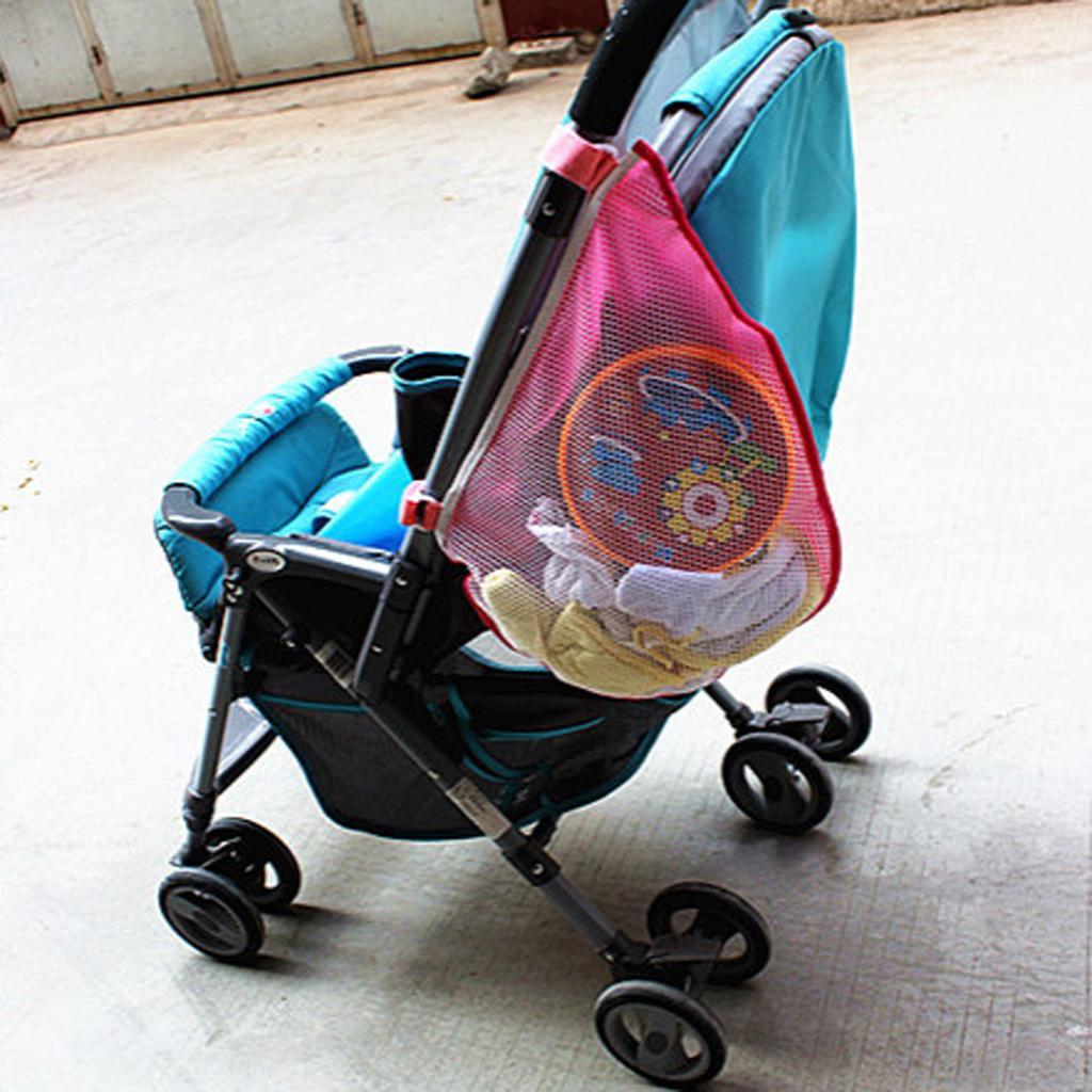 Baby Stroller Pram Mesh Hanging Bag Net Bag Pink